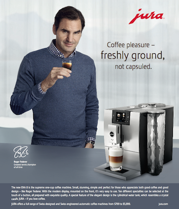 JURA and Roger Federer Extend Brand Ambassador Contract Five Years