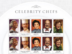 Five Celebrity Chefs Honored on New U.S. Stamps 